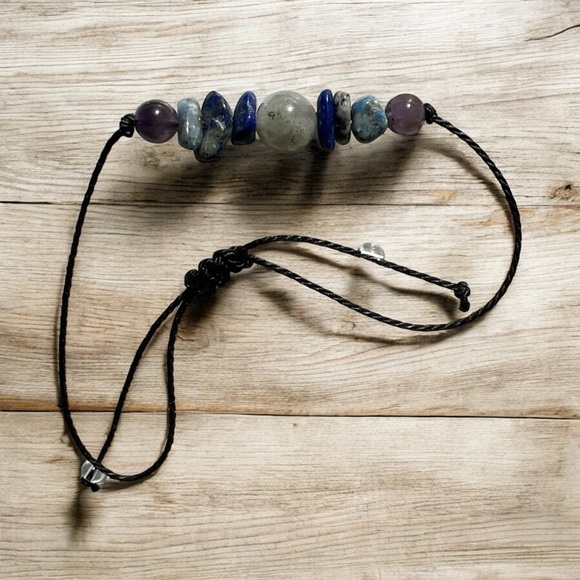 Beaded Crystal Wax Cord Energy Bracelet Anxiety and Stress - Picture 1 of 5